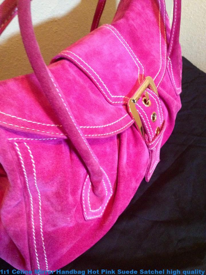 1:1 Céline Mirror Handbag Hot Pink Suede Satchel high quality designer replica handbags – High ...